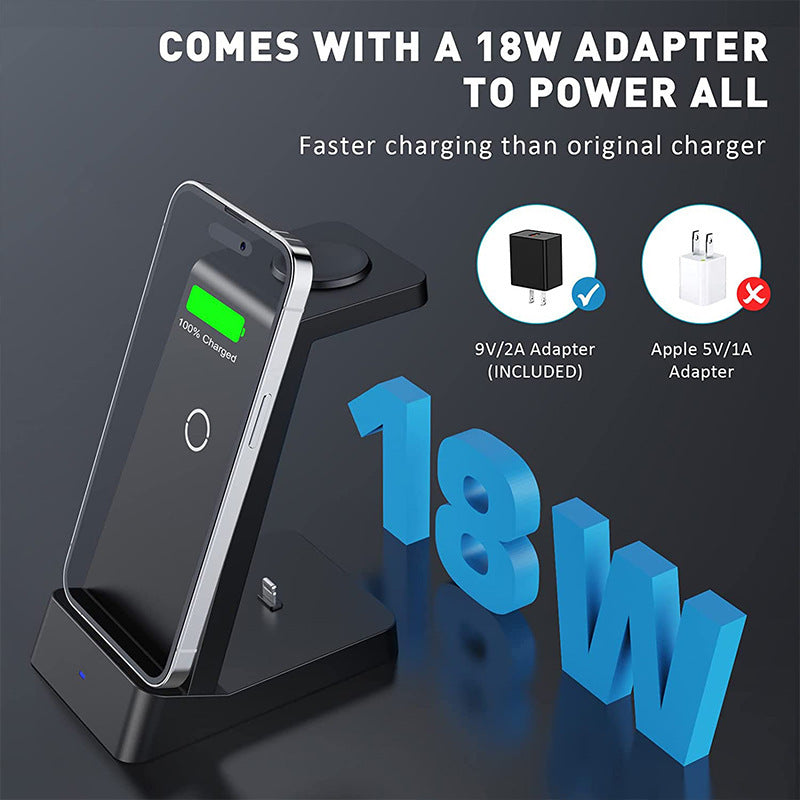 3-in-1 Wireless Desktop Charger 18W