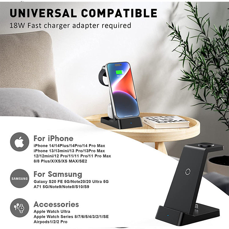 3-in-1 Wireless Desktop Charger 18W