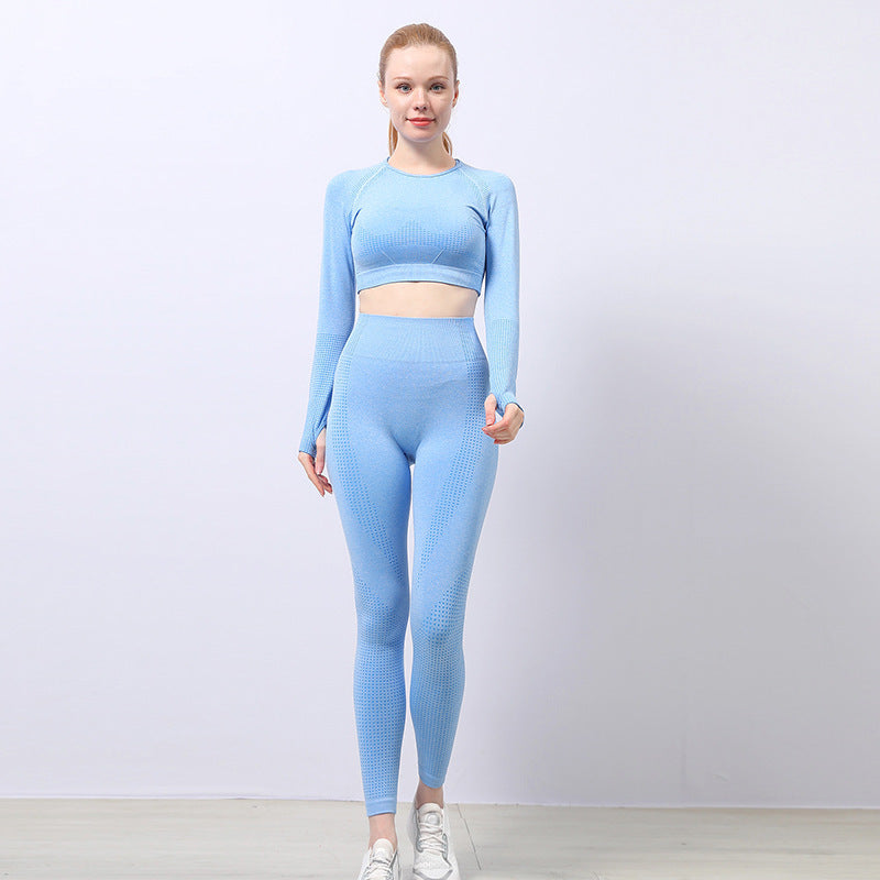 Jacquard Seamless Yoga Wear Suit Women