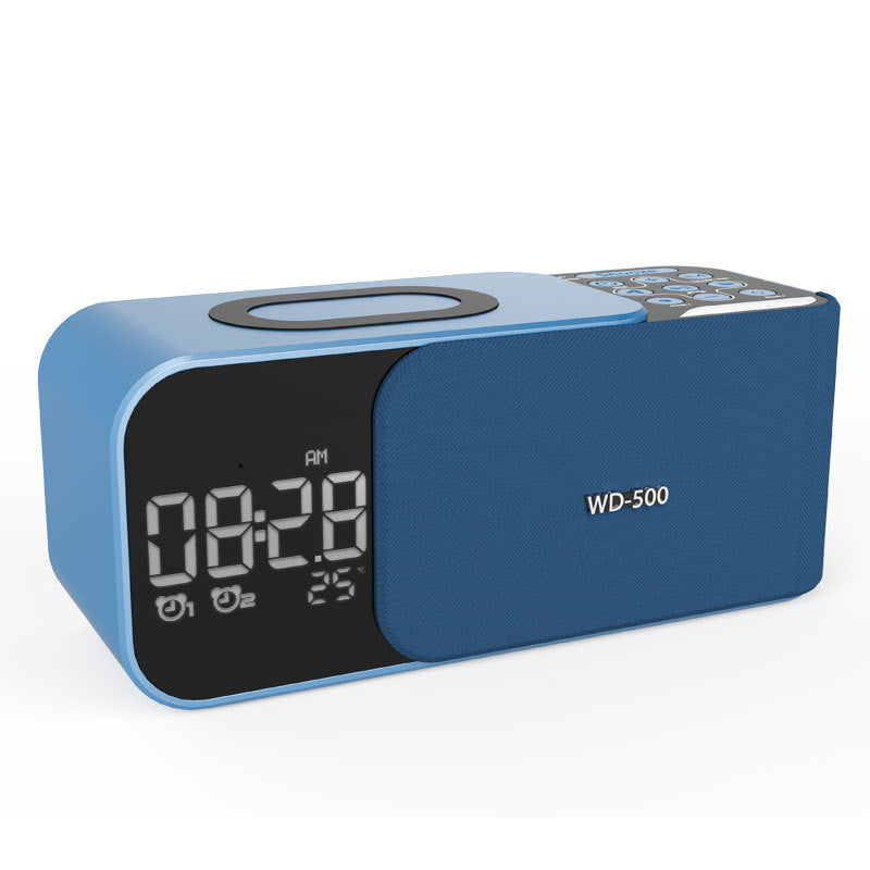 LED Wireless Charging Alarm Clock with FM Radio Bluetooth Speaker