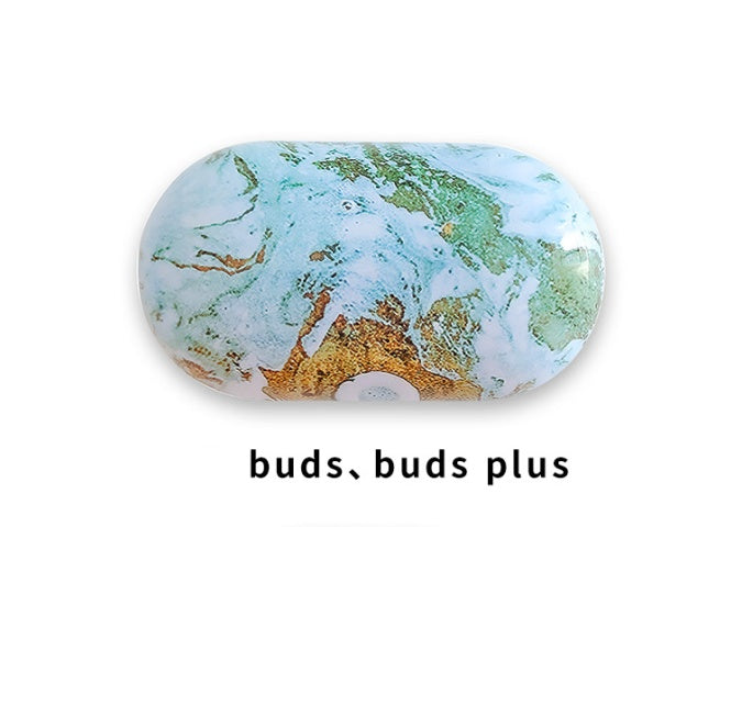 "Marble PC Hard Shell Case for Buds Live Pro and Buds Plus