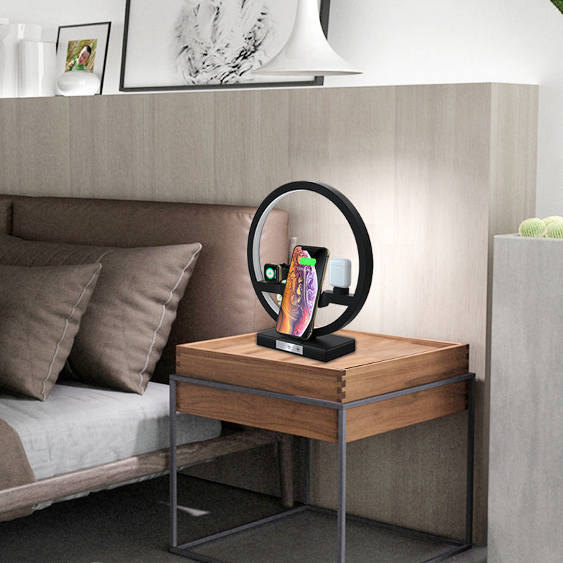 4-in-1 Fast Charging Bedside Lamp with Wireless Charger