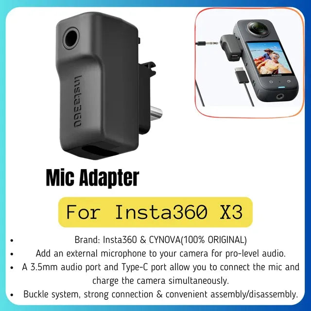 Sound Recording Kit For Insta 360 X4 X3 Original Accessories