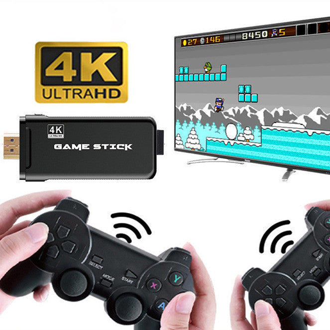 M8 Game Console Built-in Two-person Wireless Controller 2.4G Stick 4K HD PS1 GBA Video