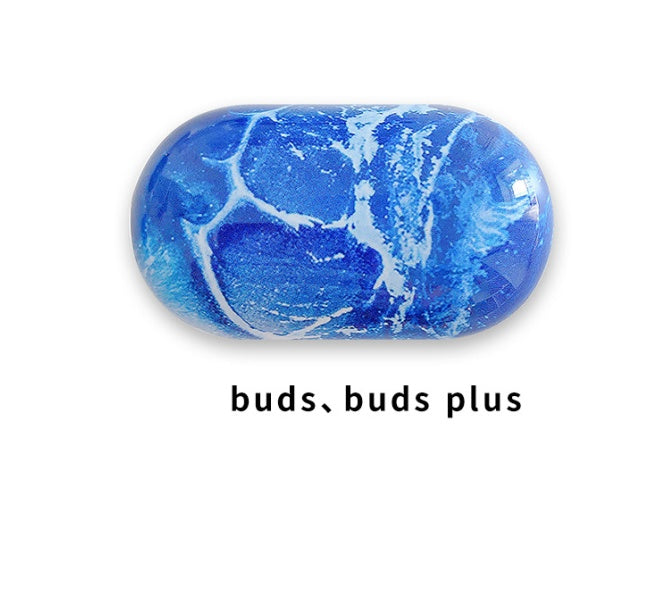 "Marble PC Hard Shell Case for Buds Live Pro and Buds Plus