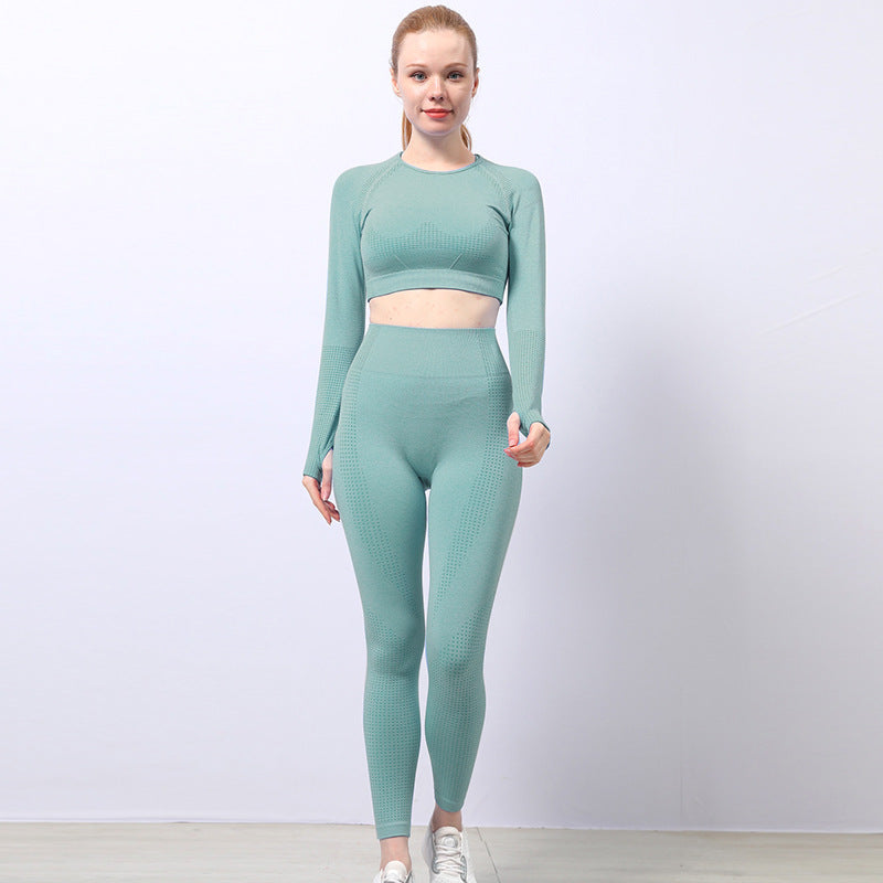 Jacquard Seamless Yoga Wear Suit Women